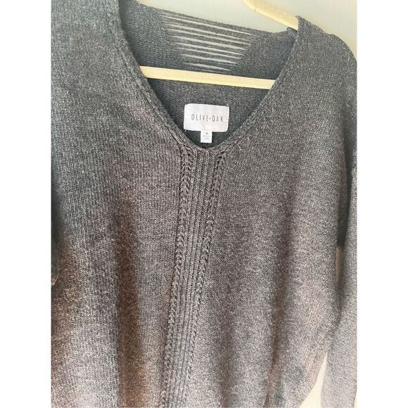 Olive + Oak Grey Angora Blend Distressed Sweater Women’s Medium - Picture 3 of 10